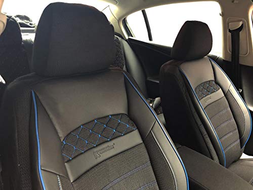 seatcovers by k-maniac V2311715 Fiat Scudo Kasten universales, Color Negro y Azul, Juego de Fundas para Asientos Delanteros, Accesorios para el Interior del Coche