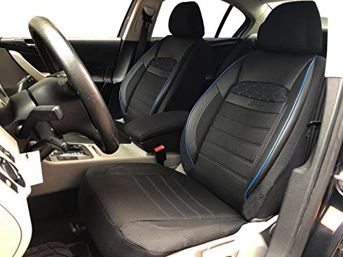 seatcovers by k-maniac V2311715 Fiat Scudo Kasten universales, Color Negro y Azul, Juego de Fundas para Asientos Delanteros, Accesorios para el Interior del Coche