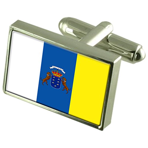 Select Gifts Islas Canarias Gemelos de bandera con keepsake grabado caso