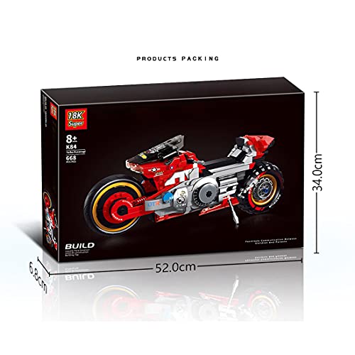 SENG Juego de construcción de bloques de construcción para motocicleta, 668 piezas, personalizado, para moto de carreras, todoterreno, modelo de motocross, compatible con Lego