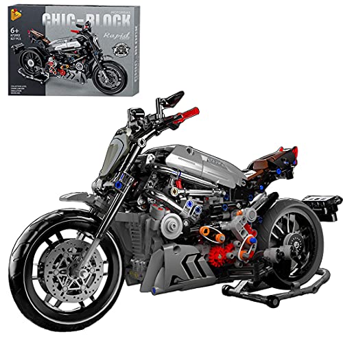 SENG Juego de construcción de bloques de construcción para motocicleta, 827 piezas, personalizado, para moto de carreras, todoterreno, modelo de motocross, compatible con Lego