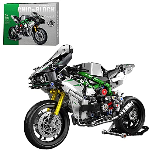 SENG Juego de construcción de bloques de construcción para motocicleta, 865 piezas, personalizado, para moto de carreras, todoterreno, modelo de motocross, compatible con Lego