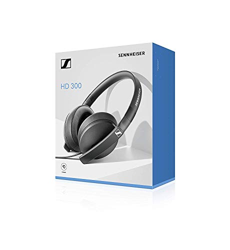 Sennheiser HD 300 Auriculares Circumaurales, Ligeros y Plegables, Color Negro, Talla Única