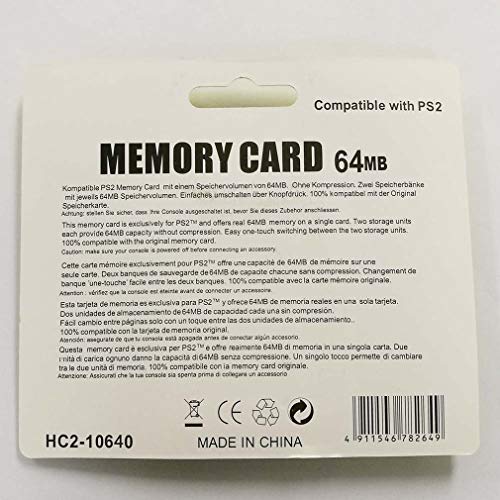 Sensiabl Tarjeta De Memoria Con Capacidad Suficiente Tarjeta De Almacenamiento Compatible Con PS2 Accesorios Electrónicos Negro 64M