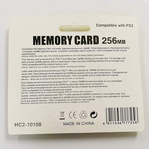 Sensiabl Tarjeta de memoria con suficiente capacidad de almacenamiento compatible con PS2 accesorios electrónicos negro 256M