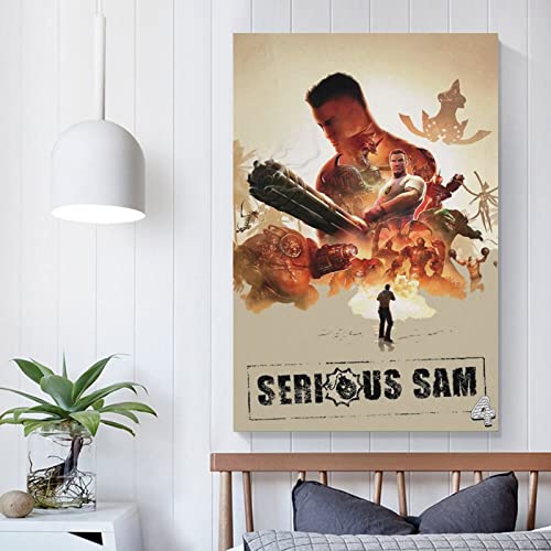 Serious Sam 4 - Póster de lienzo para decoración de dormitorio familiar (50 x 75 cm)
