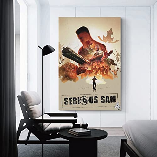 Serious Sam 4 - Póster de lienzo para decoración de dormitorio familiar (50 x 75 cm)