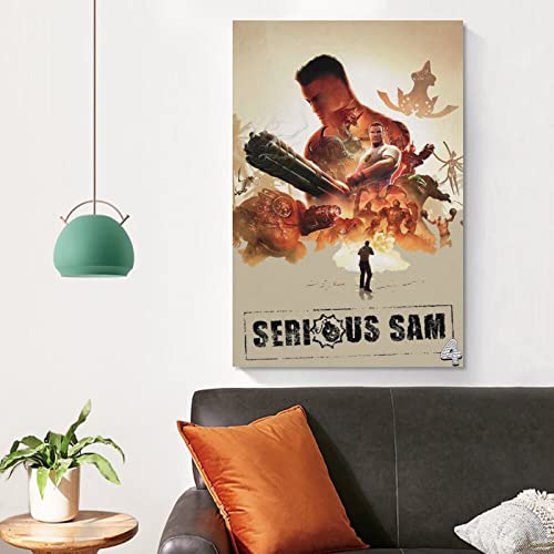 Serious Sam 4 - Póster de lienzo para decoración de dormitorio familiar (50 x 75 cm)