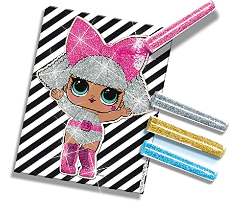 SES Creative 14197 - L.O.L Purpurina Sorpresa, set de tarjetas para decorar. Más de 6 años