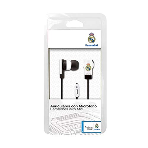 Seva Import Real Madrid Auriculares Boton, Negro, Talla Única