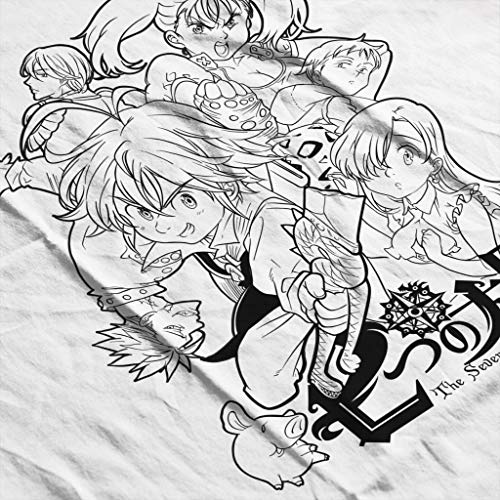 Seven Deadly Sins Character Montage Dark Men's Baseball Long Sleeved T-Shirt