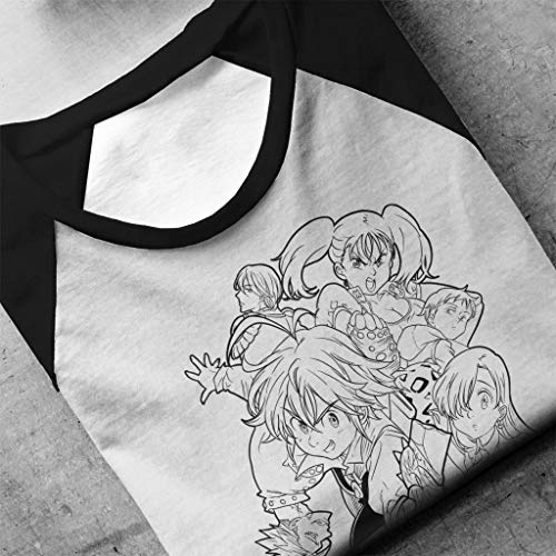 Seven Deadly Sins Character Montage Dark Men's Baseball Long Sleeved T-Shirt