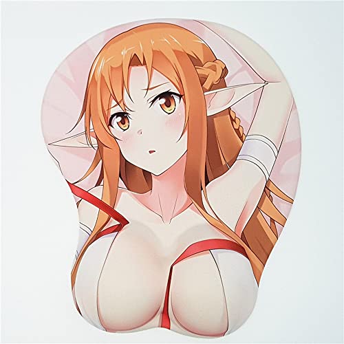 Sexy Hentai Anime Sword Art Online Nuevo 3D Mouse Pad Sexy Anime Fan Goddess Asuna Soft Gel Gaming Mouse Mat Muñeco Rest Rest Mice Pad para Fans de Anime Aldult Halloween Regalo