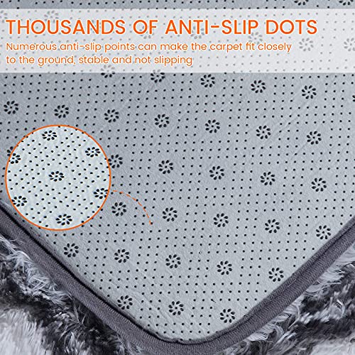 SHANNA Alfombra Salón, Terciopelo Súper Suave Alfombra Salon Grande, Alfombra Pelo Largo de Habitacion Dormitorio Salon Comedor - Lavable Antideslizante Alfombras Pelo Interior (Blanco, 80x160 cm)