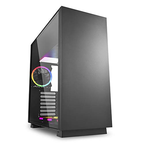 Sharkoon Pure Steel RGB - Caja de Ordenador, PC Gaming, Semitorre ATX, Negro