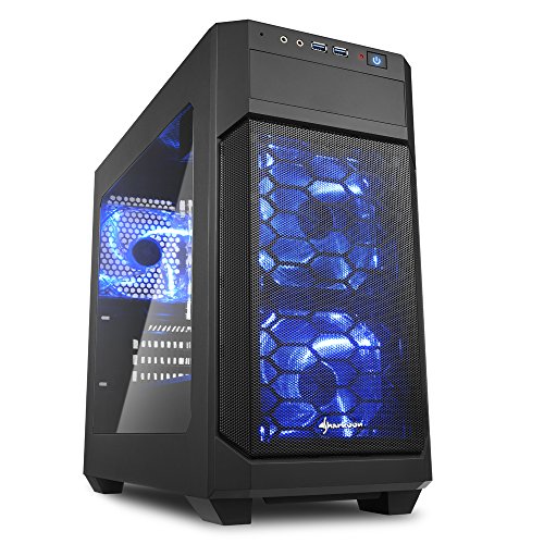 Sharkoon V1000 WINDOW - Caja de Ordenador, PC Gaming, MICRO-ATX, Acrílico, Negro