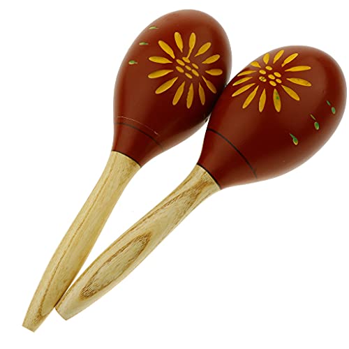 sharprepublic 2 Piezas Maracas Sand Egg Shaker Baby Toddlers Kids Percussion Rhythm Toy - Rojo