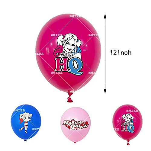 shengping Globos De CumpleañOs De Fiesta TemáTica De Harley Quinn De Dibujos Animados Tirar Banderas Y Decoraciones De Escena De Harley Quinn En Fila