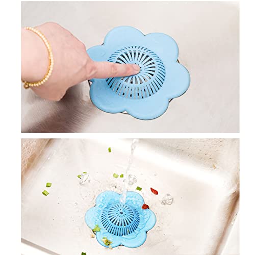 ShenMiDeTieChui Tamitas de Fregadero de 10 Piezas, Tapones de Drenaje/del Piso Tapa Desodorante enchufes Universal for Evitar, Cocina, baño, tamiz Floral Creativo (Color : B)