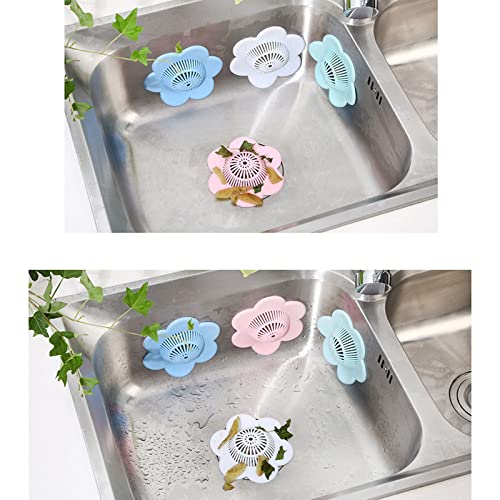 ShenMiDeTieChui Tamitas de Fregadero de 10 Piezas, Tapones de Drenaje/del Piso Tapa Desodorante enchufes Universal for Evitar, Cocina, baño, tamiz Floral Creativo (Color : B)