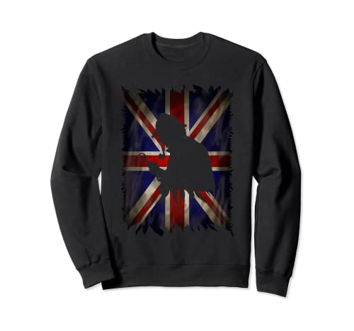 Sherlock Holmes UK Union Jack Distressed Flag Detective Sudadera