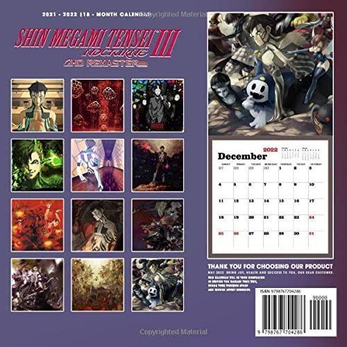 Shin Megami Tensei III Nocturne HD Remaster Calendar 2022-2023: Shin Megami Tensei III Calendar 2022 - OFFICIAL Games calendar 2022 18 months- Planner ... 17''x11''(Kalendar Calendario Calendrier). 1
