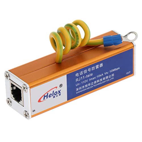 Shiwaki 2 Piezas RJ-11 Trueno Y Pararrayos Teléfono Fax Surge Protector # 2