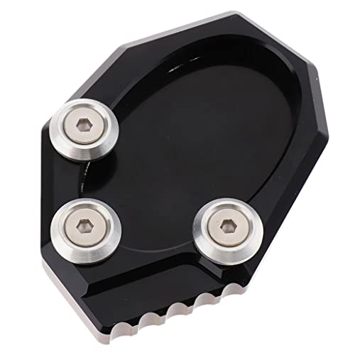 Shiwaki Almohadilla de Extensión de Soporte Lateral para Bicicleta de Tierra para Motocicleta de Aluminio, Ajuste para Kawasaki VS650 - Negro