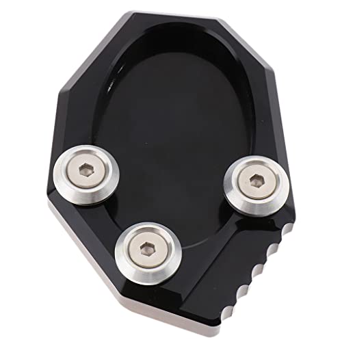 Shiwaki Almohadilla de Extensión de Soporte Lateral para Bicicleta de Tierra para Motocicleta de Aluminio, Ajuste para Kawasaki VS650 - Negro