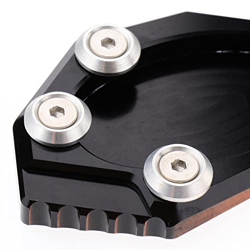 Shiwaki Almohadilla de Extensión de Soporte Lateral para Bicicleta de Tierra para Motocicleta de Aluminio, Ajuste para Kawasaki VS650 - Negro