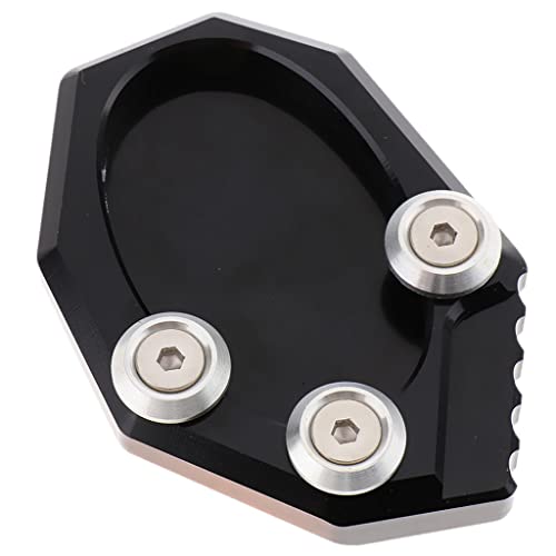 Shiwaki Almohadilla de Extensión de Soporte Lateral para Bicicleta de Tierra para Motocicleta de Aluminio, Ajuste para Kawasaki VS650 - Negro