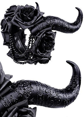 shoperama Gothic Head Jewellery – Satanisches Horn with Black Roses Diabolisch
