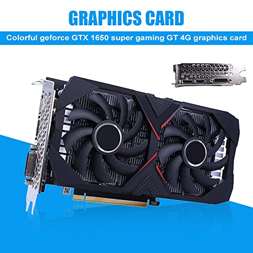 Shubiao GeForce GTX 1650 SUPER Gaming GT 4G 128-Bi HDMI/DP/DIS 4GB GDDR6 Soporte DirectX 12.1 OpenGL 4.5 Ventilador dual PCI Express 3.0 16X (GTX 1650 Gaming X 4G)