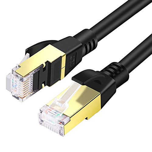 SHULIANCABLE Cable Ethernet Cat 8, Cable de Red Cable de Conexión RJ45 LAN Cable F/FTP Blindaje 40 Gbps,2000Mhz (2m)