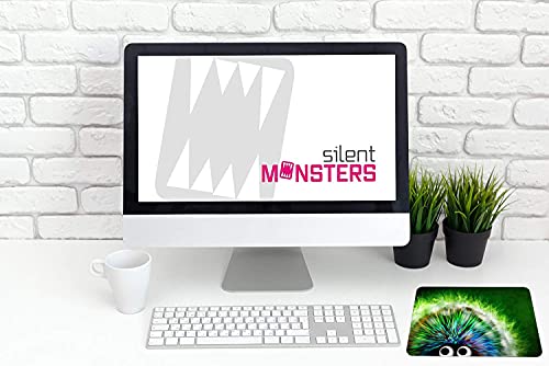 Silent Monsters Alfombrilla ratón Ordenador tamaño S (240 x 200 mm) Mouse Pad pequeña, diseño Erizo Verde, Adecuado para ratón de Oficina y para Gaming