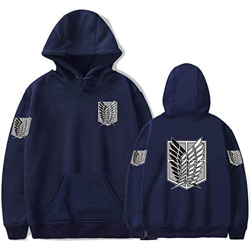 Silver Basic Attack On Titan Sudadera con Capucha para Mujer Scout Regiment Badge Disfraz Wings of Freedom Aot Logo Sudadera XS,Azul Survey Corps B-2
