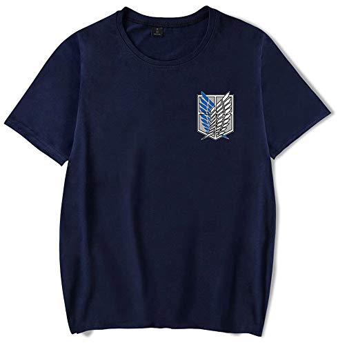 Silver Basic Camiseta de Attack on Titan para Hombres y Niños Camiseta de Levi Cosplay para Fanáticos del Anime Uniforme de la Scout Legion XXS,Azul Survey Corps D-2