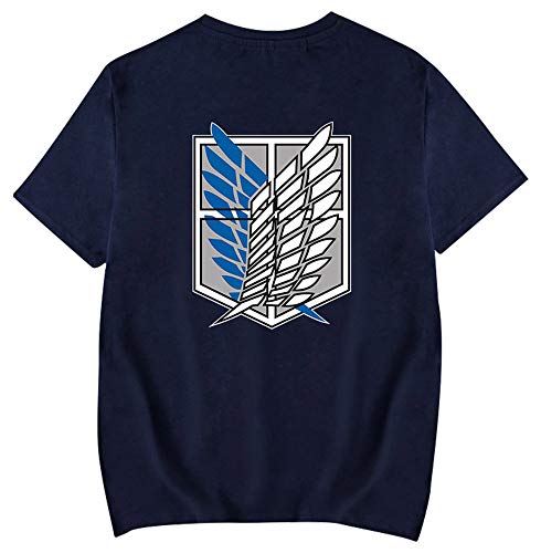 Silver Basic Camiseta de Attack on Titan para Hombres y Niños Camiseta de Levi Cosplay para Fanáticos del Anime Uniforme de la Scout Legion XXS,Azul Survey Corps D-2