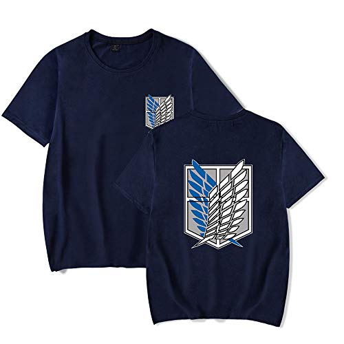 Silver Basic Camiseta de Attack on Titan para Hombres y Niños Camiseta de Levi Cosplay para Fanáticos del Anime Uniforme de la Scout Legion XXS,Azul Survey Corps D-2