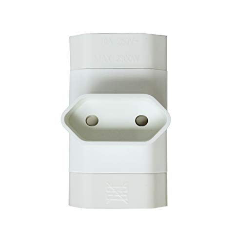 Silver Electronics 9280 Adaptador Triple Espiga de 3 Tomas Bipolar con protección, Blanco