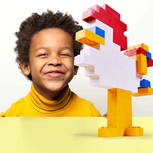 Simba 104114202 Blox 300 Bloques de construcción para niños a Partir de 3 años, Bloques de 8 Puntos, sin Placa Base, Totalmente Compatible, Colores Surtidos, Negro, Rojo, Blanco, Amarillo y Azul