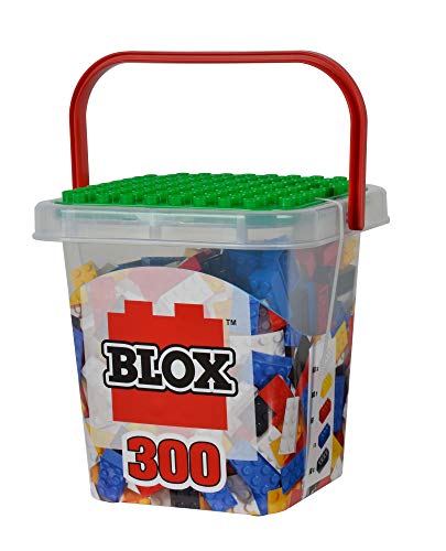 Simba 104114202 Blox 300 Bloques de construcción para niños a Partir de 3 años, Bloques de 8 Puntos, sin Placa Base, Totalmente Compatible, Colores Surtidos, Negro, Rojo, Blanco, Amarillo y Azul