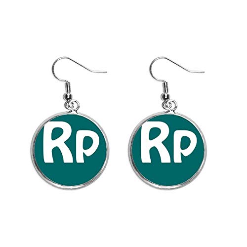 Símbolo de moneda rupia indonesia Pendientes pendientes de plata colgantes joyas señora