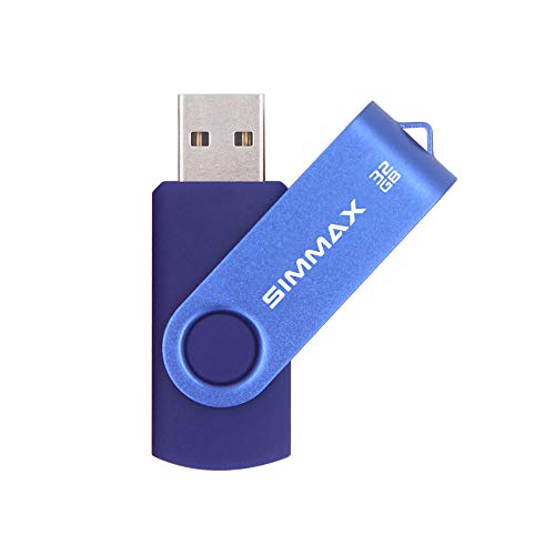 SIMMAX Memoria Flash USB 32GB Pen Drive USB 2.0 Giratoria Flash Drive Thumb Drive (32GB Azul)