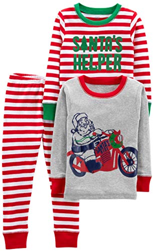 Simple Joys by Carter's - Pijama dos piezas - para niño rojo Red/White Stripe/Motorcycle 8