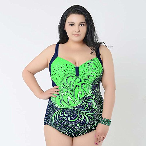 Sinedoly Conjugan bañador bañador Cuerpo Impreso código código Plus,Verde,6XL XXL