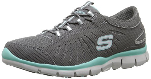 Skechers Gratis-Big Idea, Zapatillas Mujer, Charcoal Aqua, 41 EU