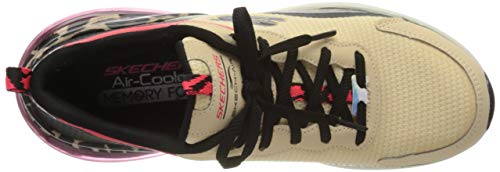 Skechers Skech-Air Stratus Super Galaxy, Zapatillas Mujer, Beige Natural Mesh Negro Hot Melt Rojo Leopard Ntbk, 39 EU