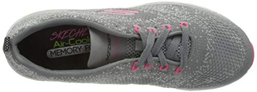 Skechers Ultra Groove, Zapatillas Mujer, Gris (Gray Knit Mesh/Hot Pink Trim Gyhp), 41 EU