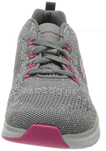 Skechers Ultra Groove, Zapatillas Mujer, Gris (Gray Knit Mesh/Hot Pink Trim Gyhp), 41 EU